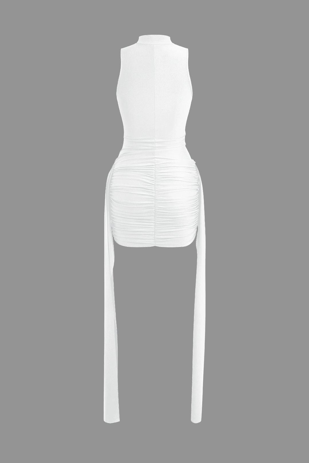 Vera | Elegante High-Neck Bodycon Minidress met Drapering