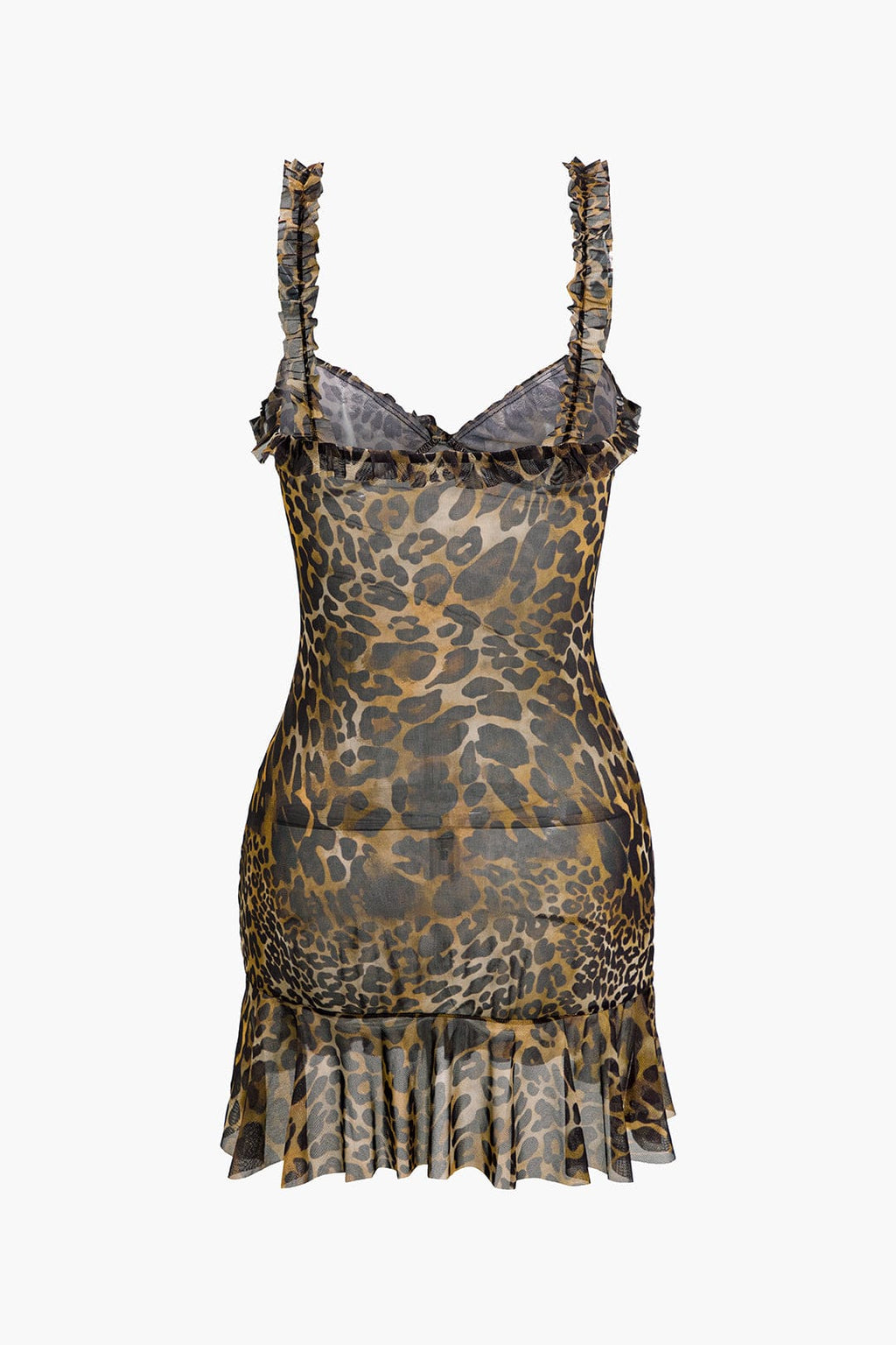 Savanna | Wilde Leoprint Minikleed met Rimpels – Verleidelijk Dierenprint