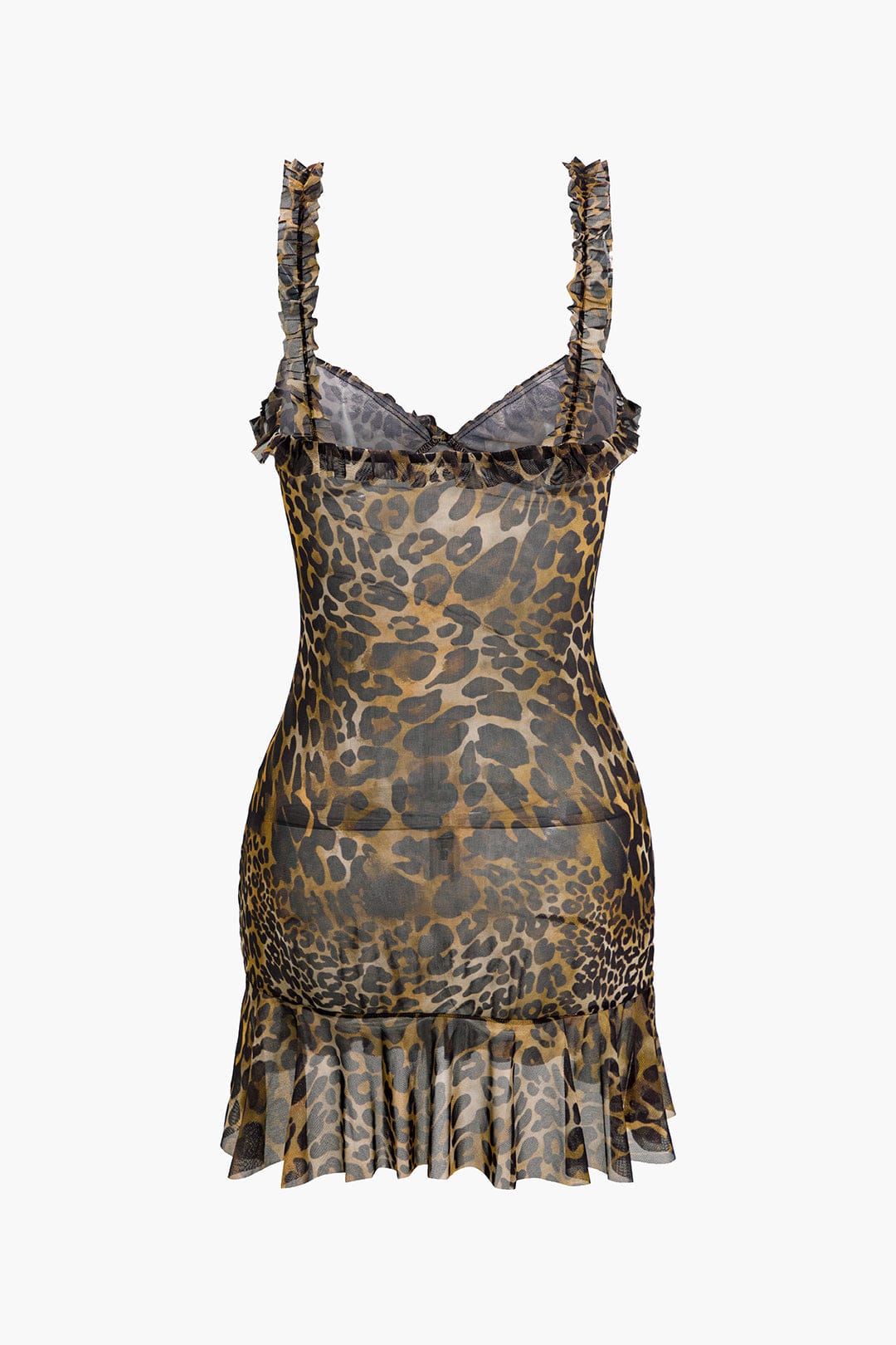 Savanna | Wild Leopard Mini-jurk met Ruches – Verleidelijke Dierenprint