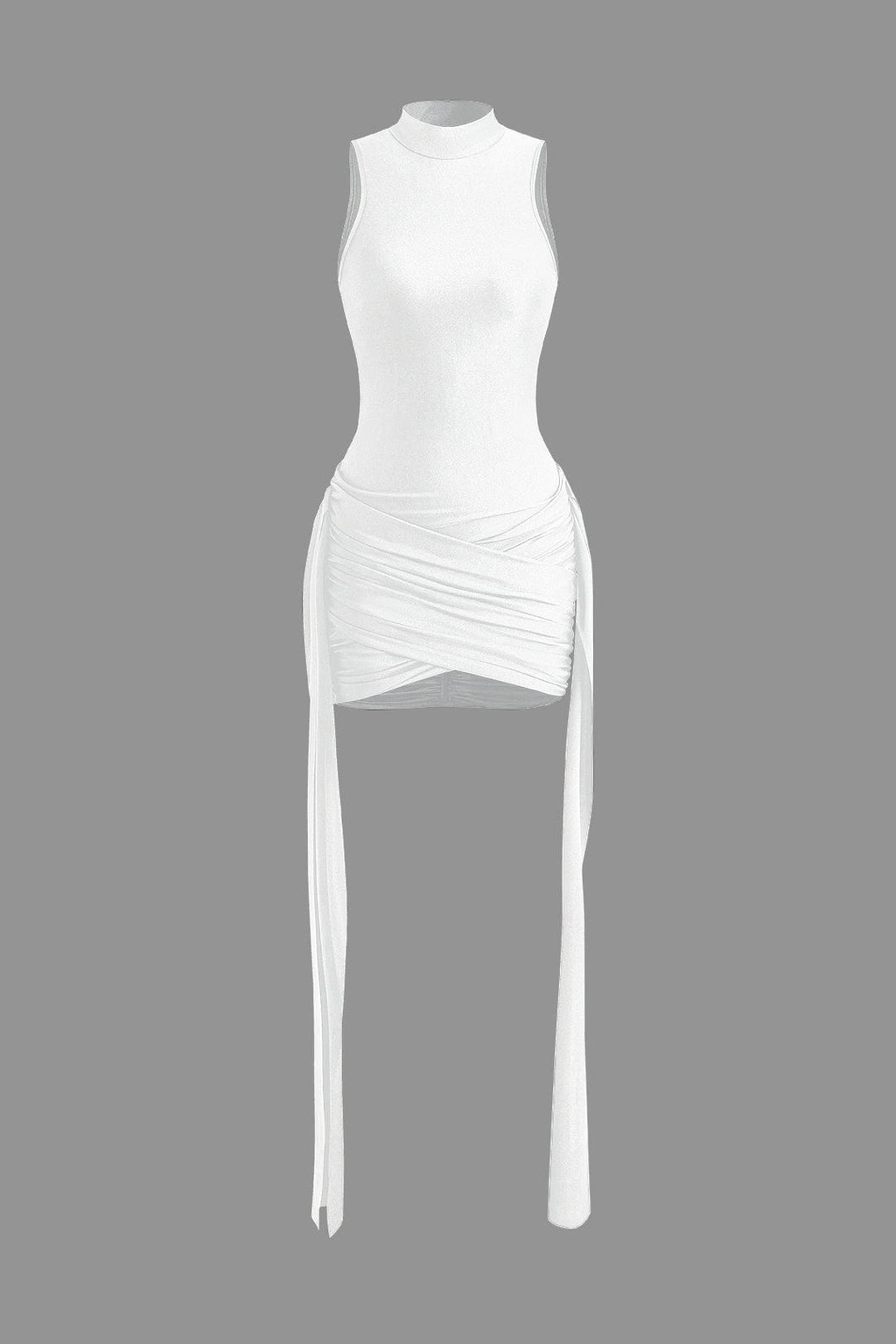 Vera | Elegante Hoge Hals Bodycon Minikleed met Drapering