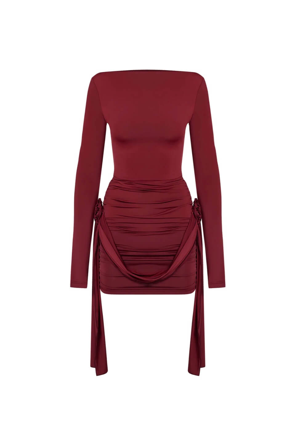 Gloria | Bodycon-Mini-jurk met Lange Mouwen en Rimpelingen